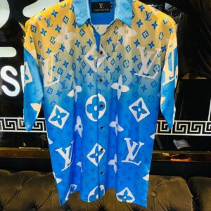 LOUIS VUITTON BLUE IMPORTED PREMIUM SHIRTS FOR MEN