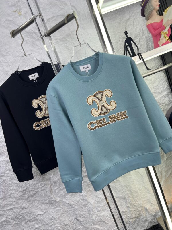 FIRST COPY CELINE IMPORTED LYCRA ROUND NECK SWEATSHIRT FOR LADIES - Image 3