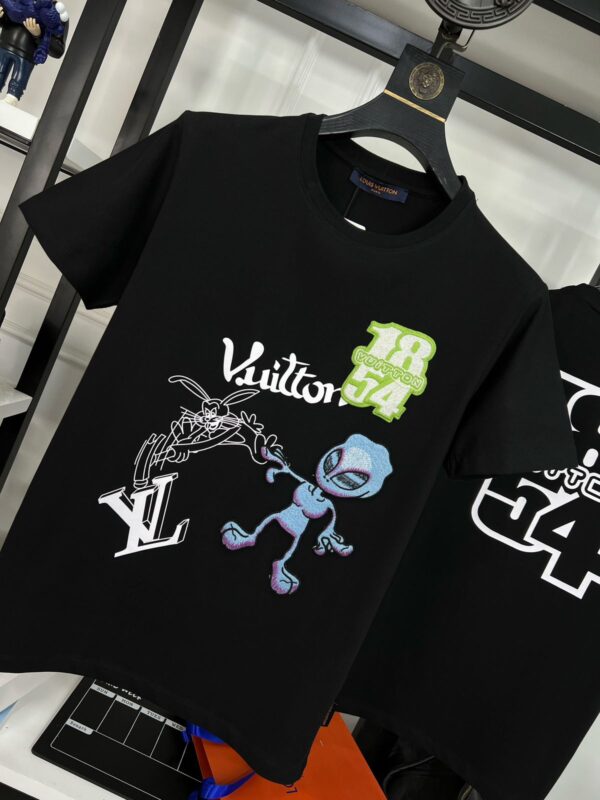 LOUIS VUITTON EXCLUSIVE COTTON LYCRA ROUND NECK T-SHIRT - Image 8
