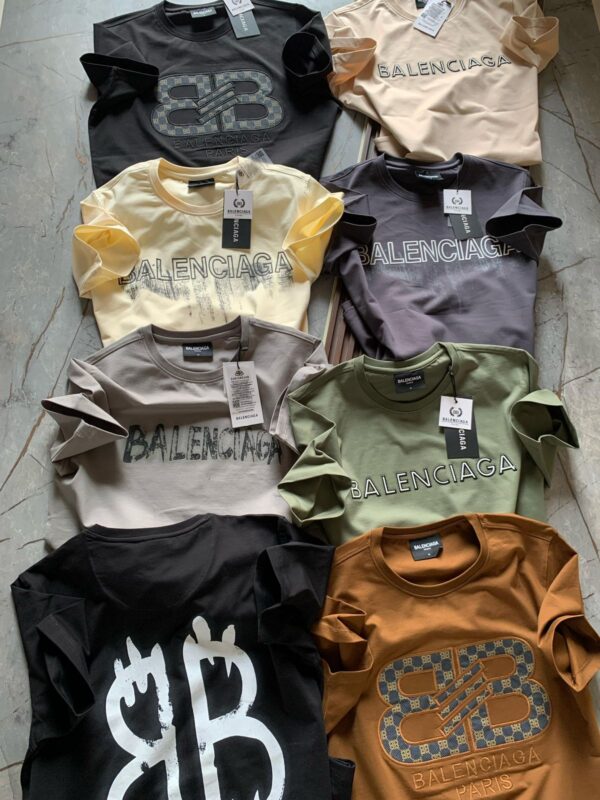 FIRST COPY BALENCIAGA VERY PREMIUM HEAVY GSM COTTON LYCRA ROUND NECKS - Image 7