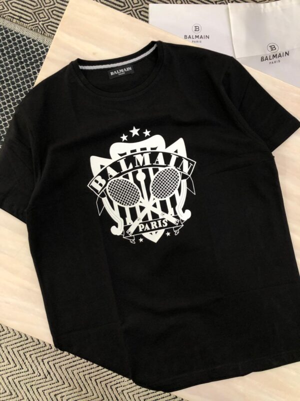 BALMAIN VERY EXCLUSIVE COTTON LYCRA ROUND NECK top notch stuff black series