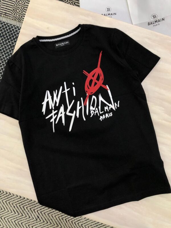 FIRST COPY BALMAIN VERY EXCLUSIVE COTTON LYCRA ROUND NECK top notch stuff black series