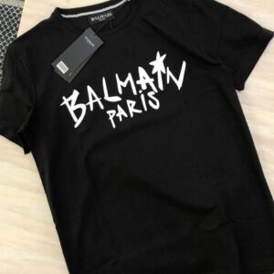 FIRST COPY BALMAIN VERY EXCLUSIVE COTTON LYCRA ROUND NECK top notch stuff black series