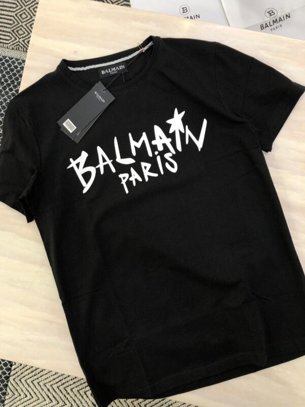 FIRST COPY BALMAIN VERY EXCLUSIVE COTTON LYCRA ROUND NECK top notch stuff black series
