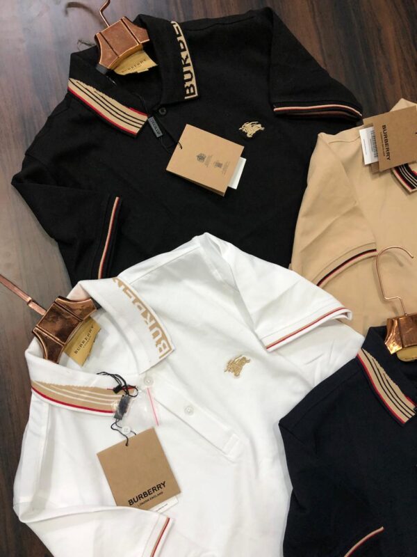FIRST COPY Burberry Imported Cotton Lycra Polos - Image 6