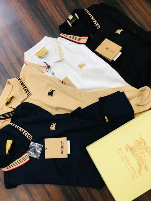 FIRST COPY Burberry Imported Cotton Lycra Polos - Image 5