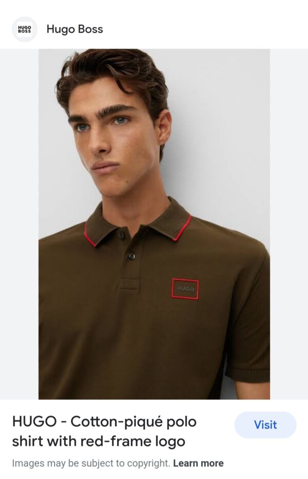 FIRST COPY Hugo Boss Exclusive Cotton Lycra Collar T-Shirt - Image 6