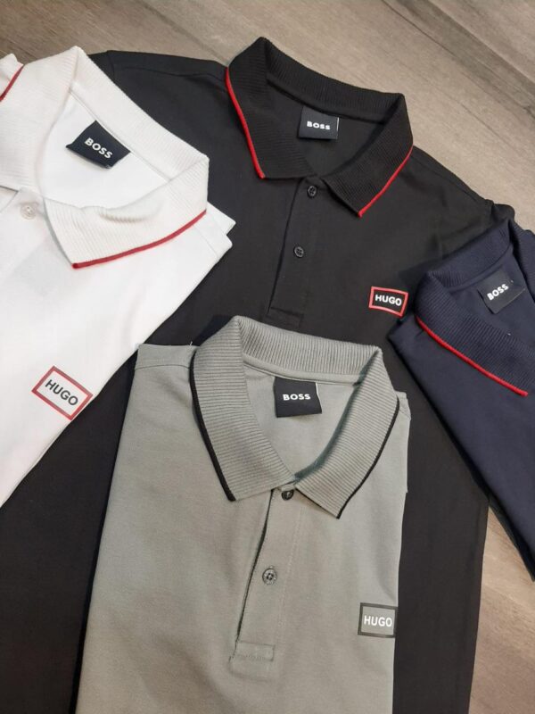 FIRST COPY Hugo Boss Exclusive Cotton Lycra Collar T-Shirt - Image 7