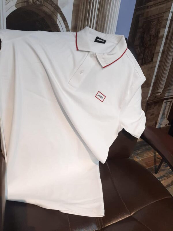 FIRST COPY Hugo Boss Exclusive Cotton Lycra Collar T-Shirt - Image 11