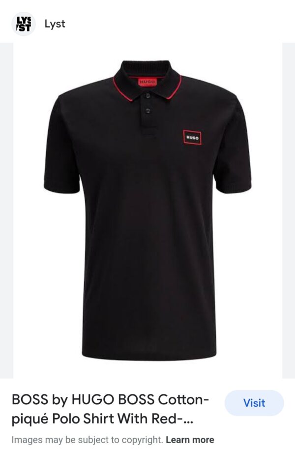FIRST COPY Hugo Boss Exclusive Cotton Lycra Collar T-Shirt - Image 4