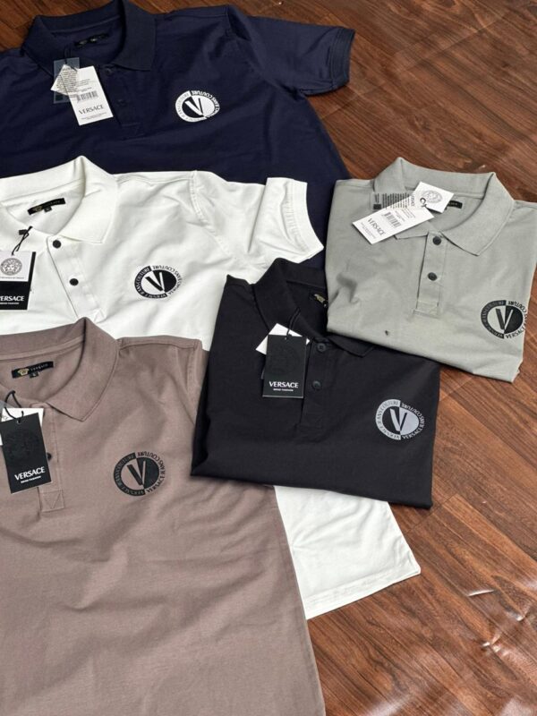 FIRST COPY Versace Exclusive Cotton Lycra Collar T-Shirt