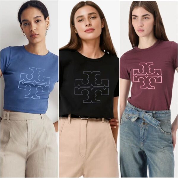 FIRST COPY TORY BURCH LADIES CREWS LYCRA TEES - Image 4