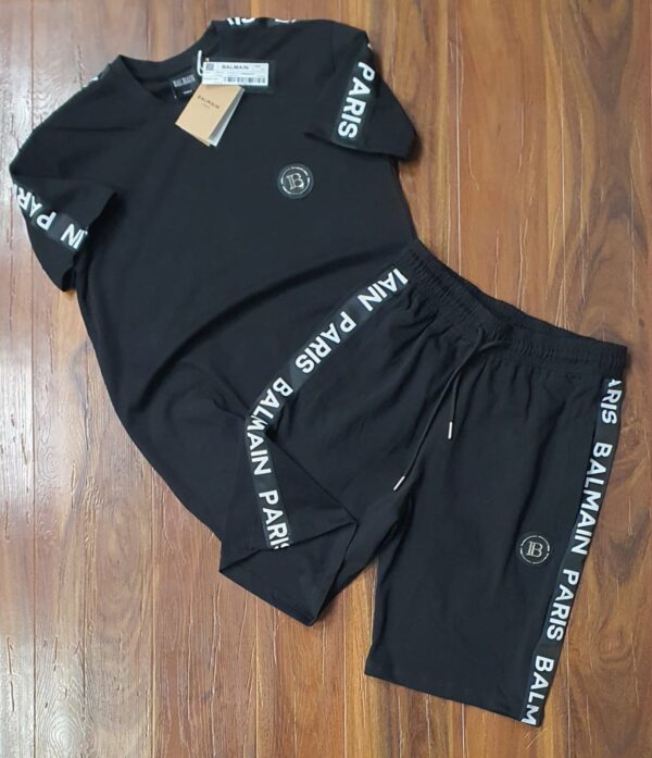 FIRST COPY BALMAIN EXCLUSIVE CO ORD SET IN HEAVY COTTON LYCRA FABRIC - Image 2