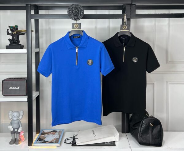 FIRST COPY BALMAIN PREMIUM ZIP COLLAR T-SHIRT - Image 5