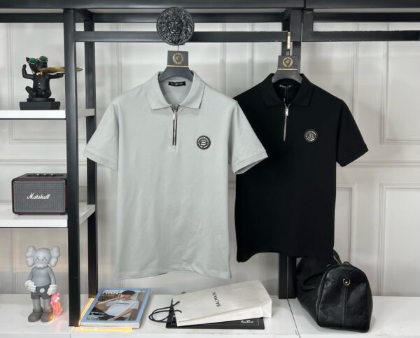 FIRST COPY BALMAIN PREMIUM ZIP COLLAR T-SHIRT - Image 7