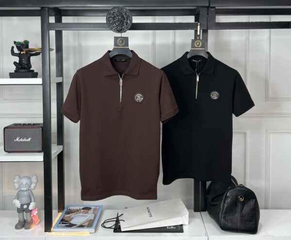 FIRST COPY BALMAIN PREMIUM ZIP COLLAR T-SHIRT - Image 6