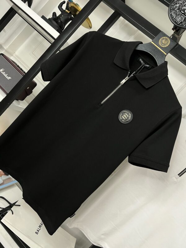 FIRST COPY BALMAIN PREMIUM ZIP COLLAR T-SHIRT - Image 9