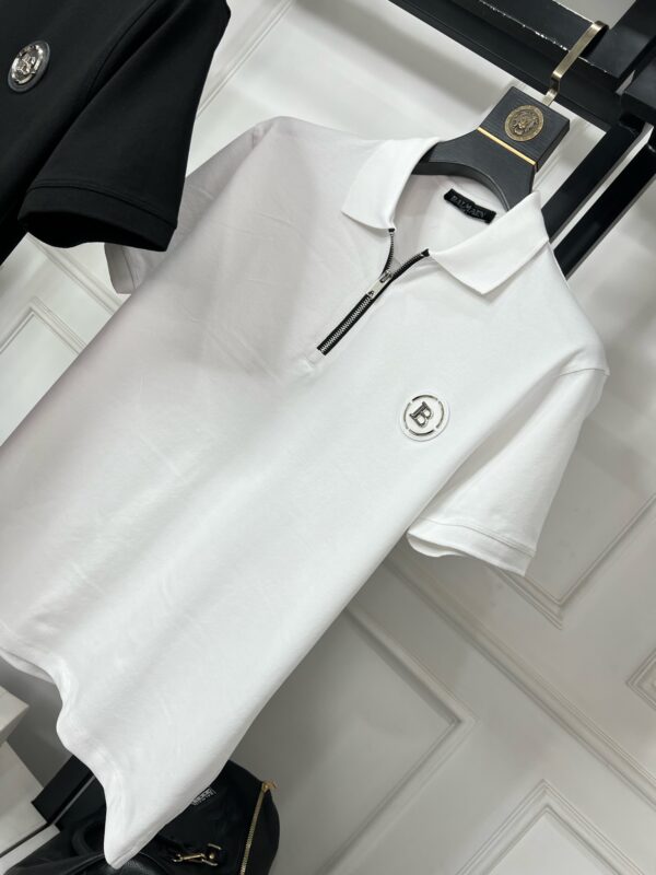 FIRST COPY BALMAIN PREMIUM ZIP COLLAR T-SHIRT - Image 8