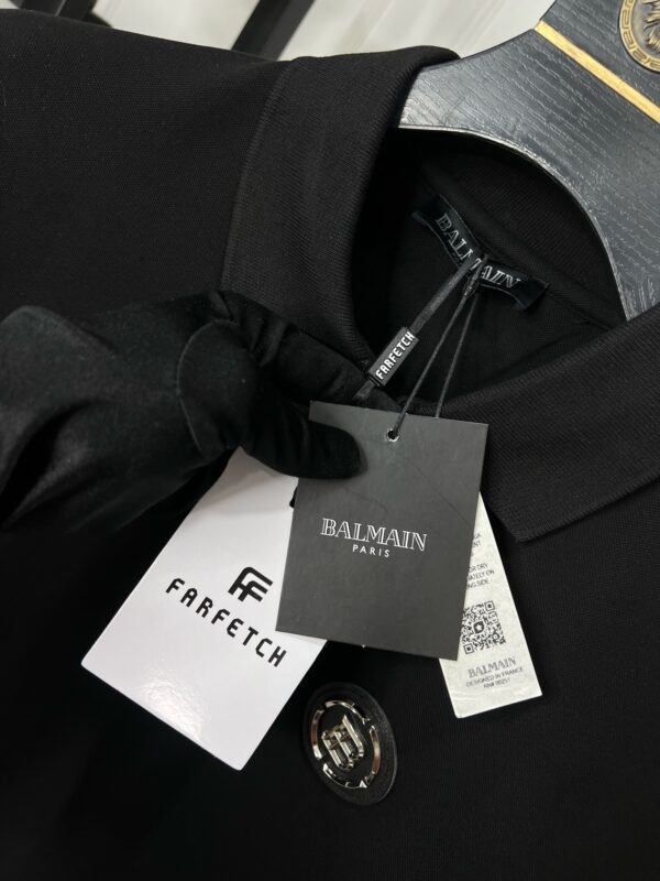 FIRST COPY BALMAIN PREMIUM ZIP COLLAR T-SHIRT - Image 12
