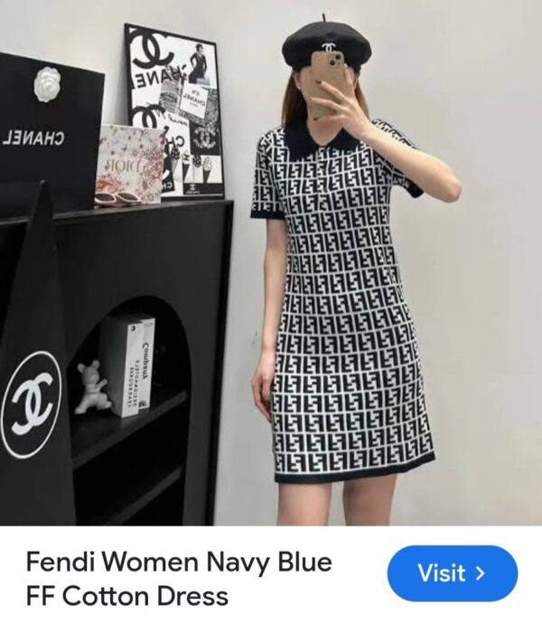 FIRST COPY FENDI PREMIUM POLO DRESS FOR LADIES - Image 12