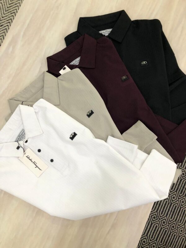 FIRST COPY FERRAGAMO IMPORTED FABRIC COTTON LYCRA POLOS