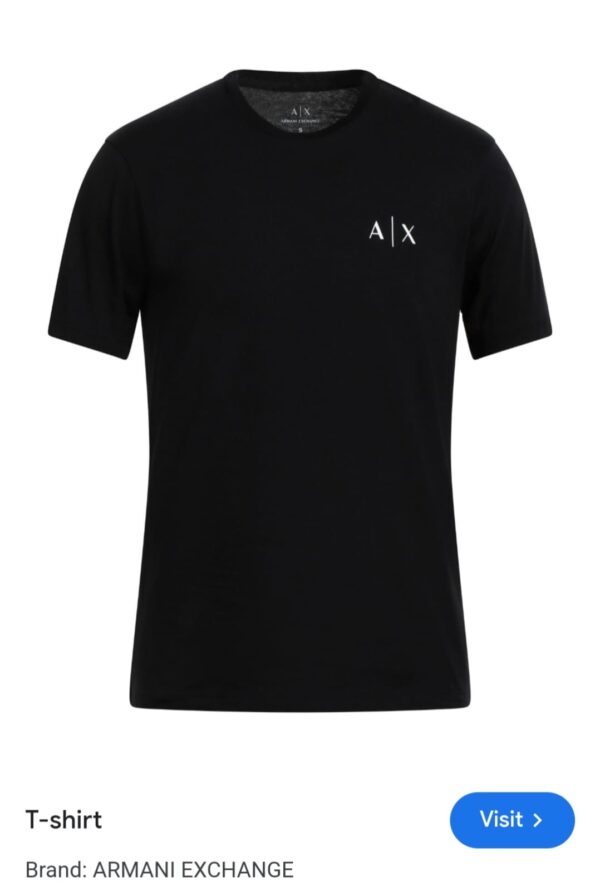 FIRST COPY ARMANI EXCLUSIVE COTTON LYCRA ROUND NECK - Image 3