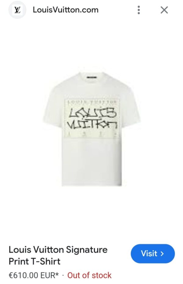 FIRST COPY LOUIS VUITTON VERY PREMIUM COTTON LYCRA CREW NECK - Image 7