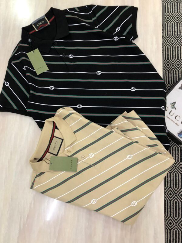 FIRST COPY GUCCI VERY PREMIUM COTTON LYCRA POLO T-SHIRT - Image 2