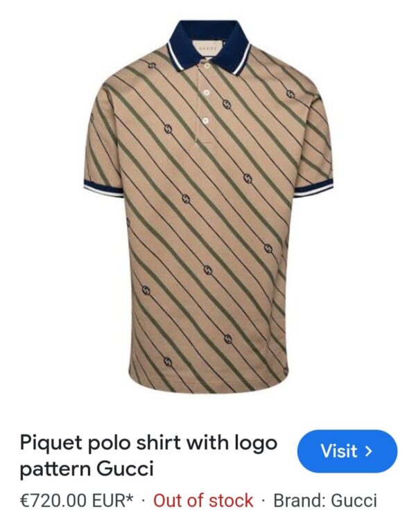 FIRST COPY GUCCI VERY PREMIUM COTTON LYCRA POLO T-SHIRT - Image 9