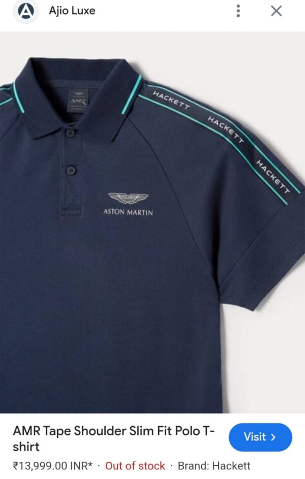 FIRST COPY HACKETT EXCLUSIVE COTTON LYCRA COLLAR T-SHIRT - Image 9