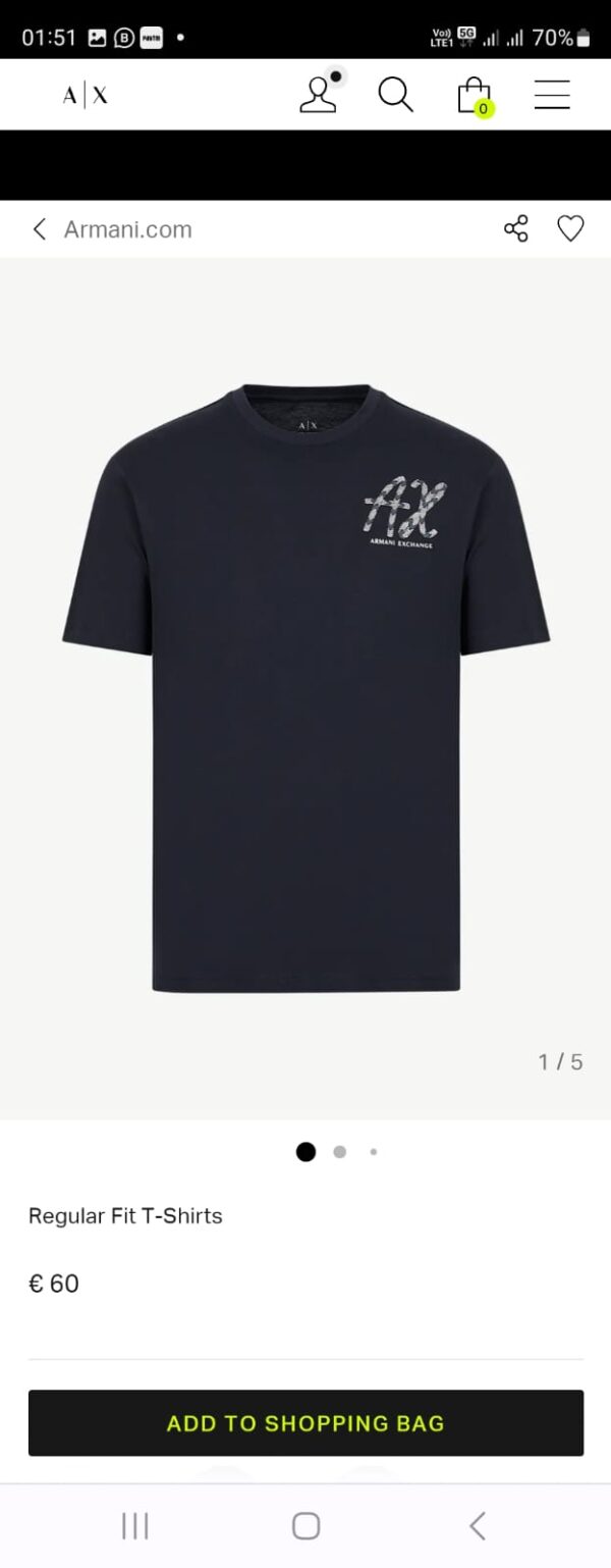FIRST COPY ARMANI EXCLUSIVE COTTON LYCRA CREW NECK T-SHIRTS - Image 15