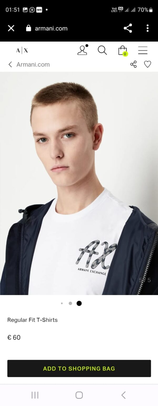 FIRST COPY ARMANI EXCLUSIVE COTTON LYCRA CREW NECK T-SHIRTS - Image 13