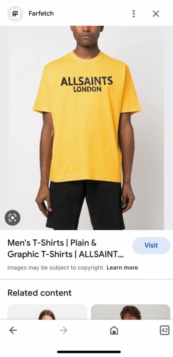 FIRST COPY ALL SAINTS IMPORTED LYCRA TEES - Image 6