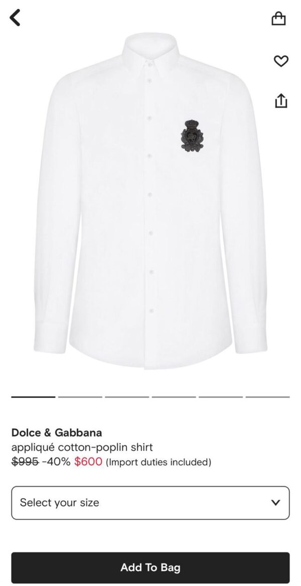 FIRST COPY DOLCE & GABBANA IMPORTED LYCRA SHIRT - Image 8