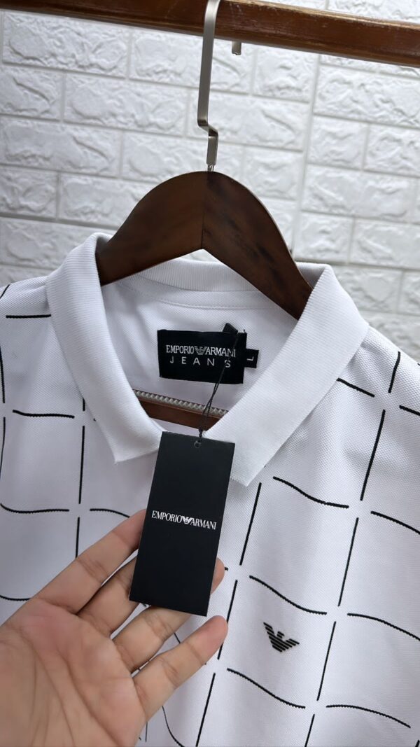 First Copy Armani Premium Cotton Lycra Polo T-Shirts - Image 5