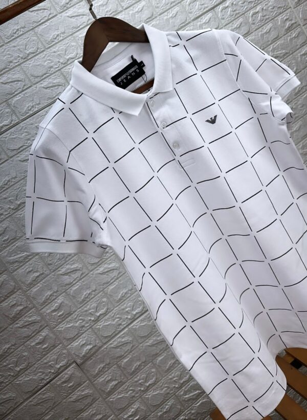 First Copy Armani Premium Cotton Lycra Polo T-Shirts - Image 4
