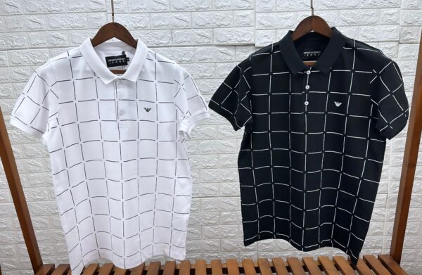 First Copy Armani Premium Cotton Lycra Polo T-Shirts - Image 6