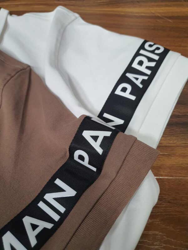 First Copy Balmain Exclusive Cotton Lycra Collar T-Shirt – Premium Fit & Style - Image 5