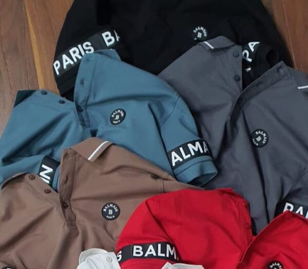 First Copy Balmain Exclusive Cotton Lycra Collar T-Shirt – Premium Fit & Style - Image 8