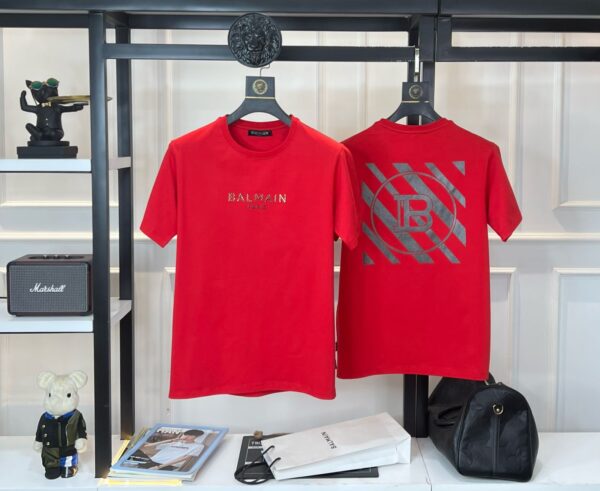 First Copy Balmain Heavy GSM Cotton Lycra T-Shirt | Premium Round Neck - Image 2