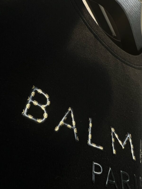 First Copy Balmain Heavy GSM Cotton Lycra T-Shirt | Premium Round Neck - Image 11
