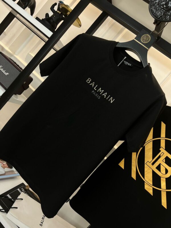 First Copy Balmain Heavy GSM Cotton Lycra T-Shirt | Premium Round Neck - Image 10