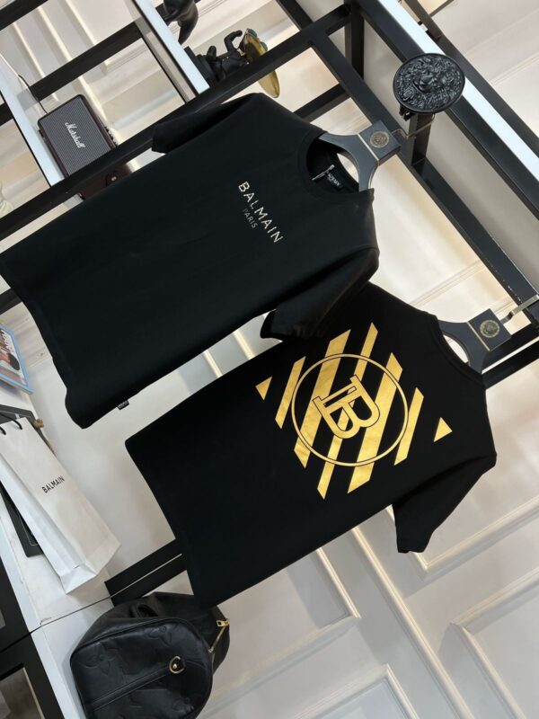 First Copy Balmain Heavy GSM Cotton Lycra T-Shirt | Premium Round Neck - Image 9
