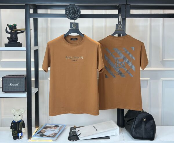 First Copy Balmain Heavy GSM Cotton Lycra T-Shirt | Premium Round Neck - Image 3
