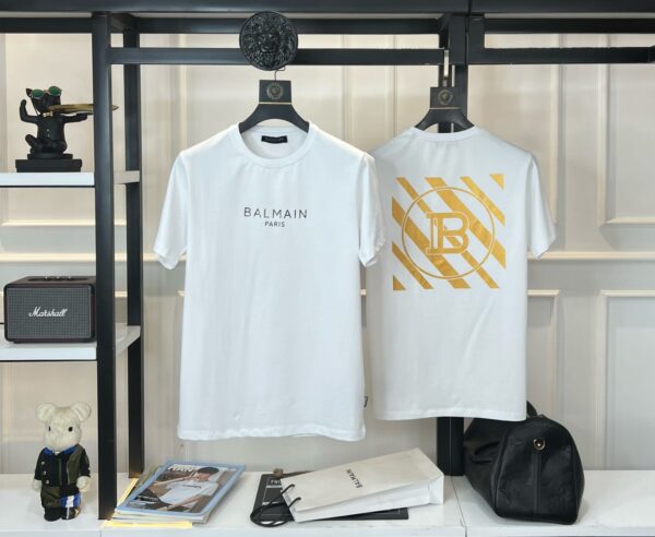 First Copy Balmain Heavy GSM Cotton Lycra T-Shirt | Premium Round Neck - Image 5
