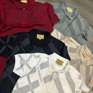 First Copy Burberry Exclusive Cotton Lycra Collar T-Shirt