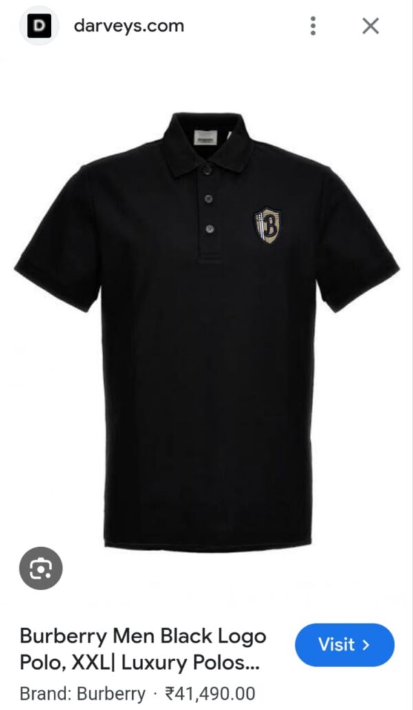 First Copy Burberry Exclusive Cotton Lycra Polo – Premium Comfort & Style - Image 2