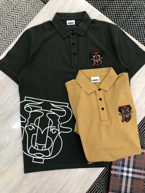 First Copy Burberry Premium Cotton Lycra Collar T-Shirts - Image 14