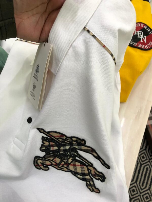 First Copy Burberry Premium Cotton Lycra Collar T-Shirts - Image 12