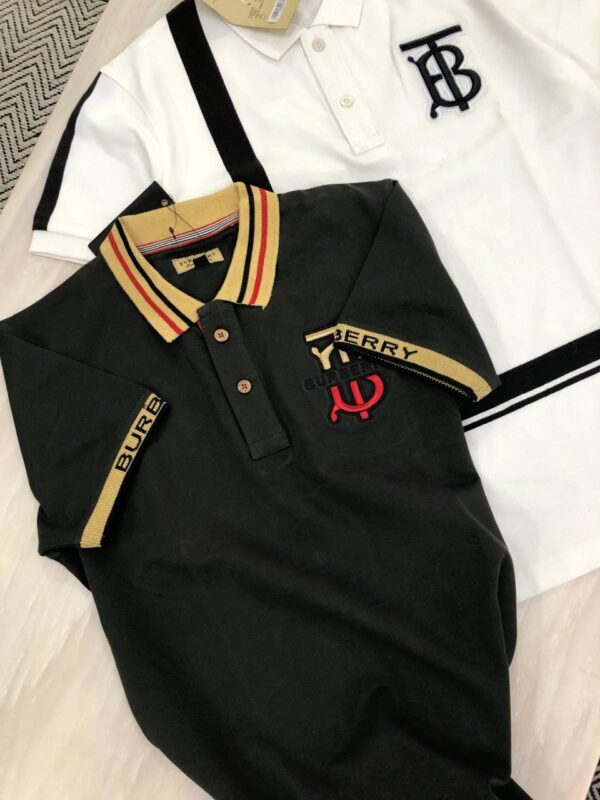 First Copy Burberry Premium Cotton Lycra Collar T-Shirts - Image 11